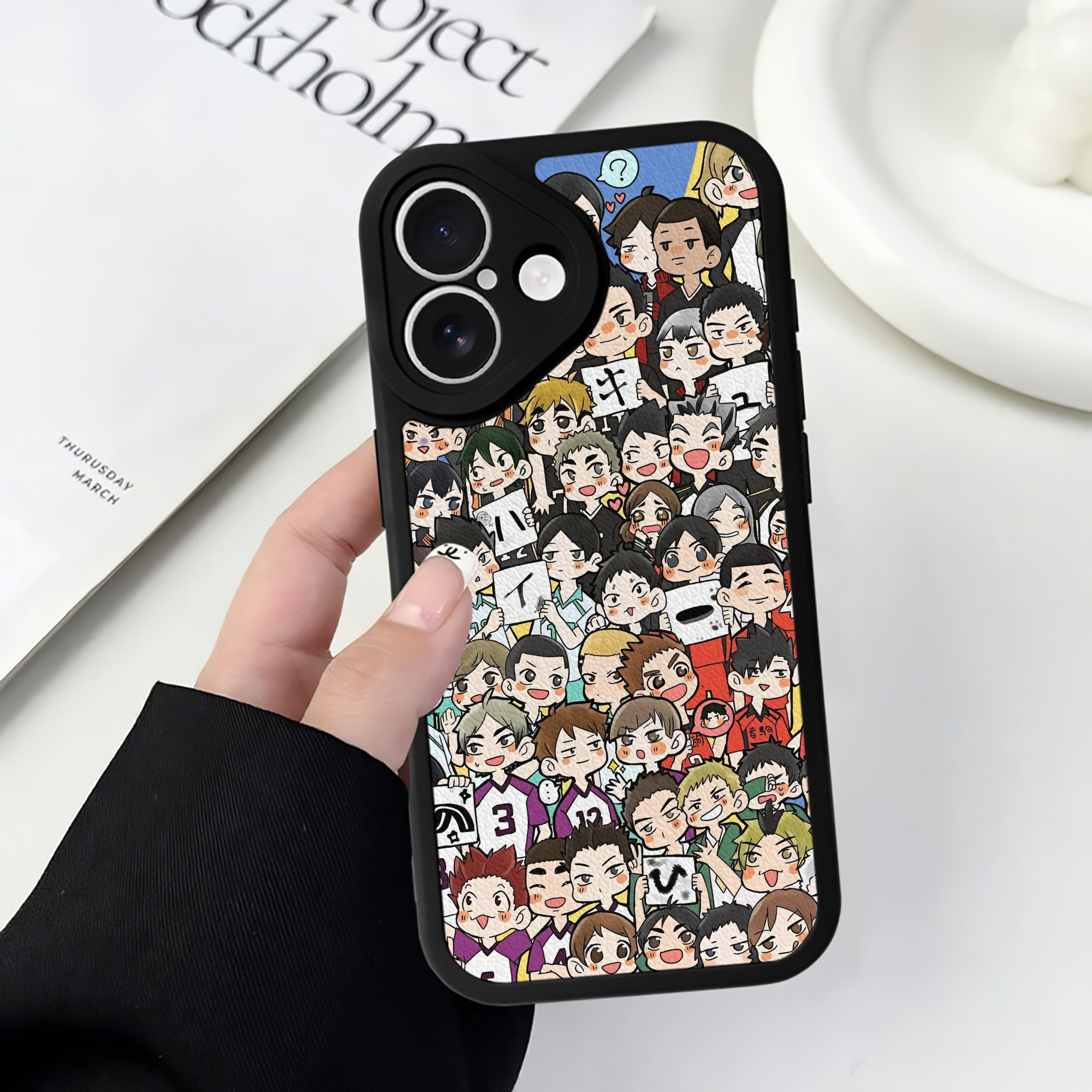 （画像用） ハイキュー!! Haikyu!! 【iPhone 16シリーズ対応】シリコンスマホケース（レザー調） 材質：シリコン